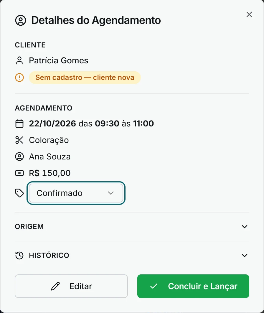 Detalhes do Agendamento