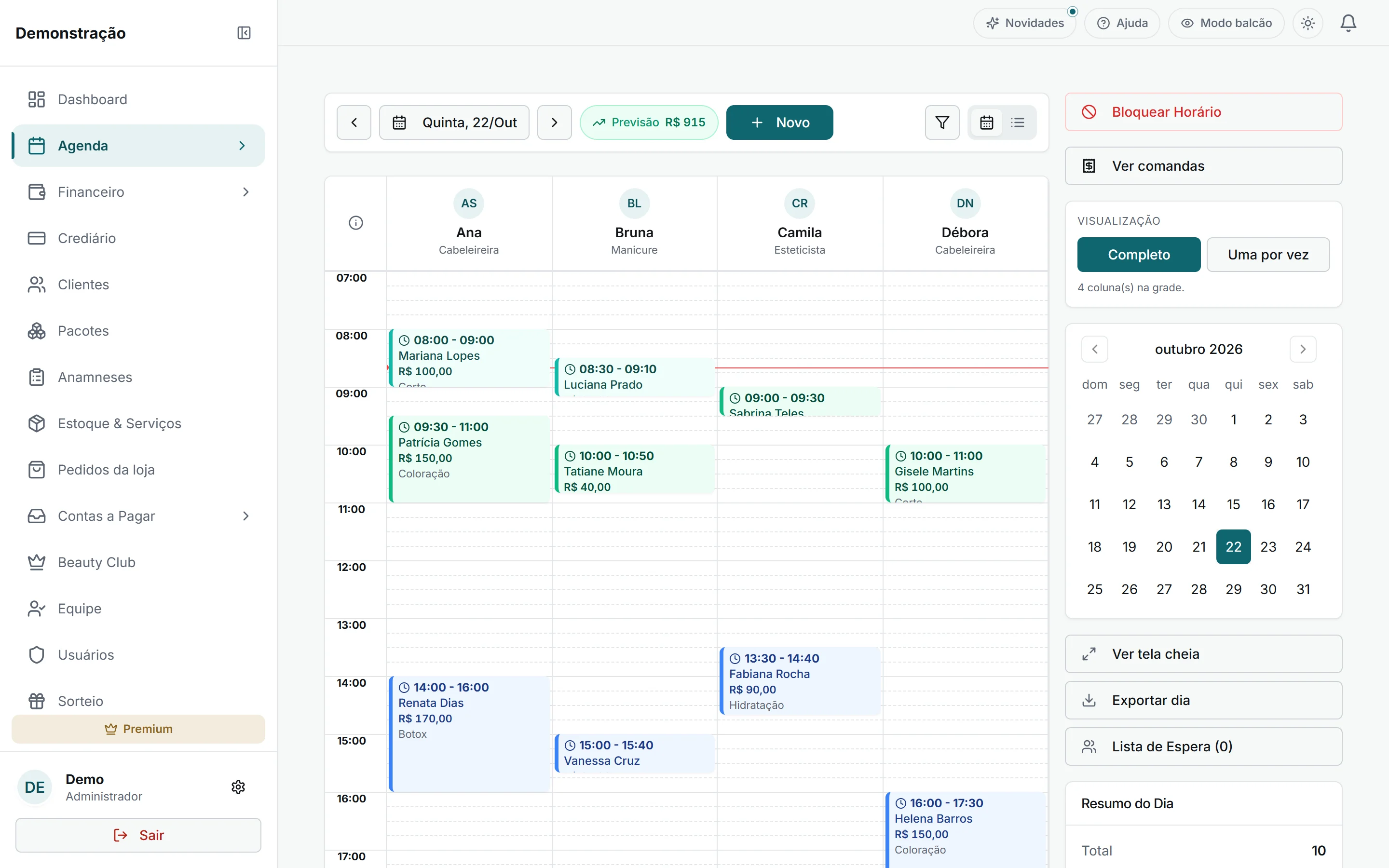 Agenda do dia